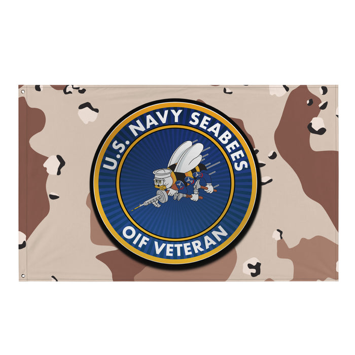U.S. Navy Seabees OIF Veteran Chocolate-Chip Camo Flag Tactically Acquired Default Title  