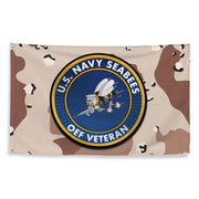U.S. Navy Seabees OEF Veteran Chocolate-Chip Camo Flag Tactically Acquired   