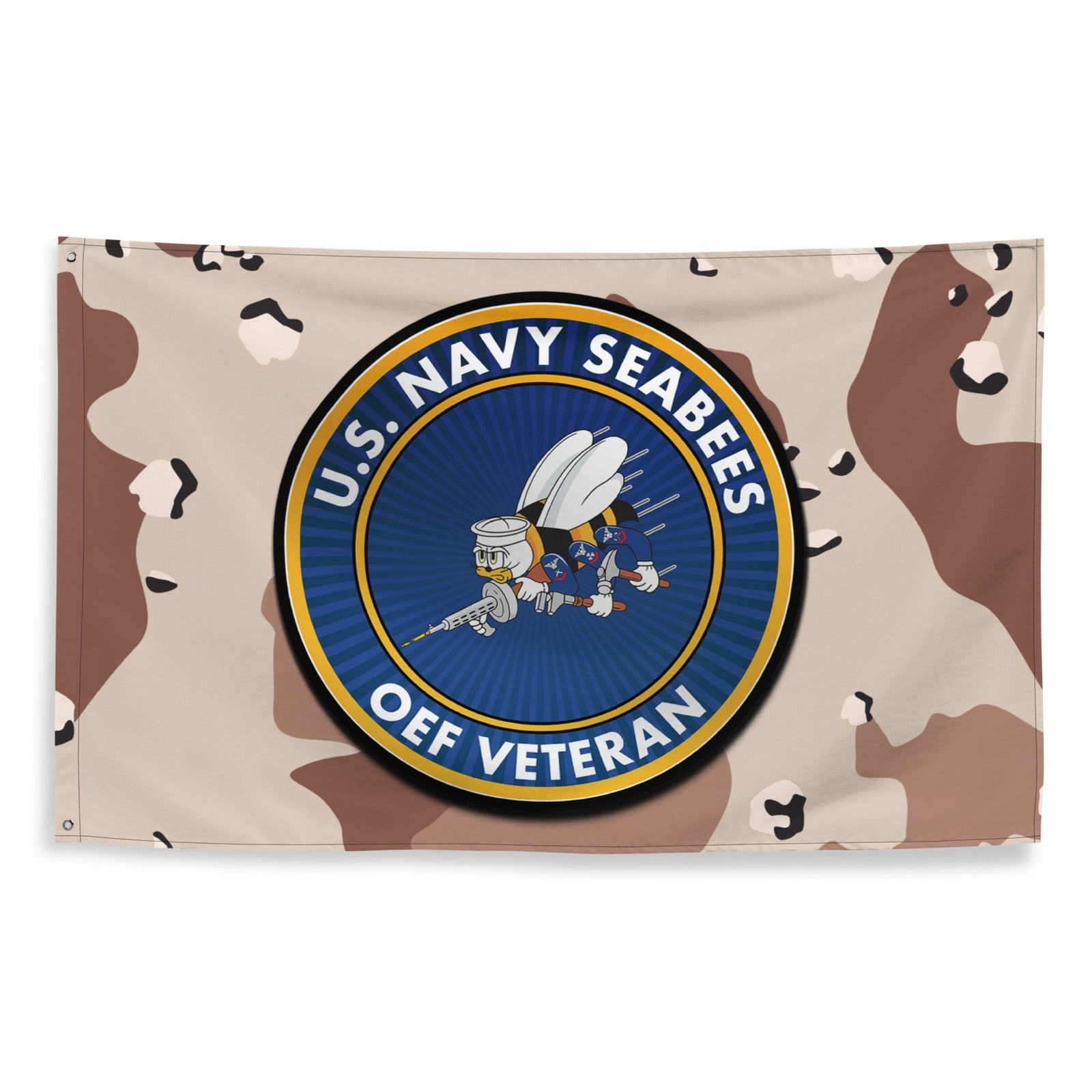 U.S. Navy Seabees OEF Veteran Chocolate-Chip Camo Flag Tactically Acquired   
