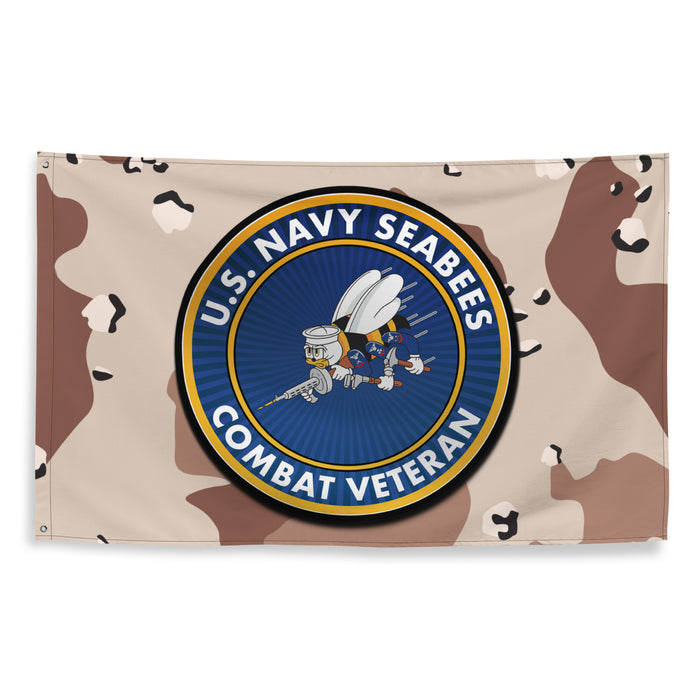 U.S. Navy Seabees Combat Veteran Chocolate-Chip Camo Flag Tactically Acquired   