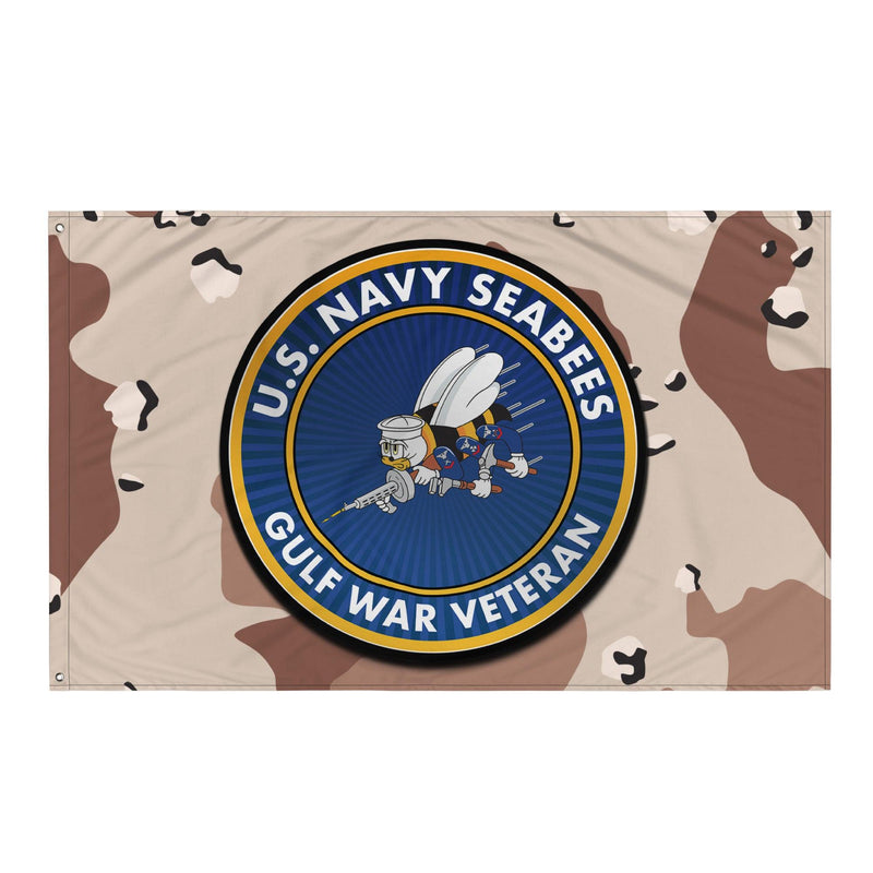 U.S. Navy Seabees Gulf War Veteran Chocolate-Chip Camo Flag