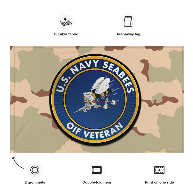 U.S. Navy Seabees OIF Veteran DCU Camo Flag