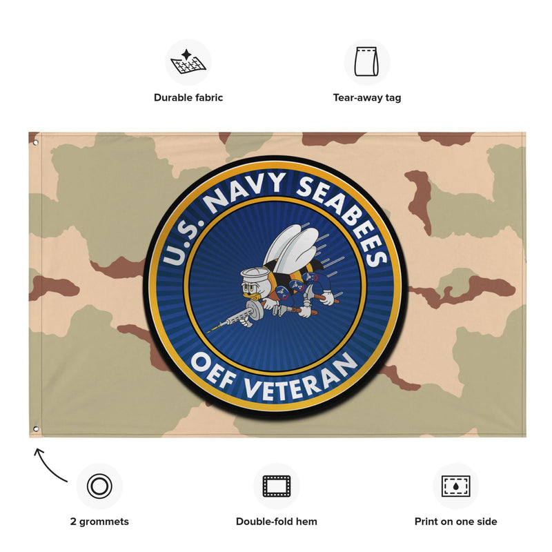 U.S. Navy Seabees OEF Veteran DCU Camo Flag