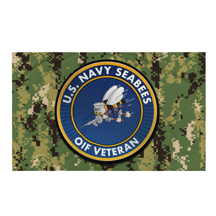 U.S. Navy Seabees OIF Veteran NWU Type III AOR2 Camo Flag Tactically Acquired Default Title  