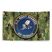 U.S. Navy Seabees OIF Veteran NWU Type III AOR2 Camo Flag Tactically Acquired   