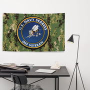 U.S. Navy Seabees OEF Veteran NWU Type III AOR2 Camo Flag Tactically Acquired   