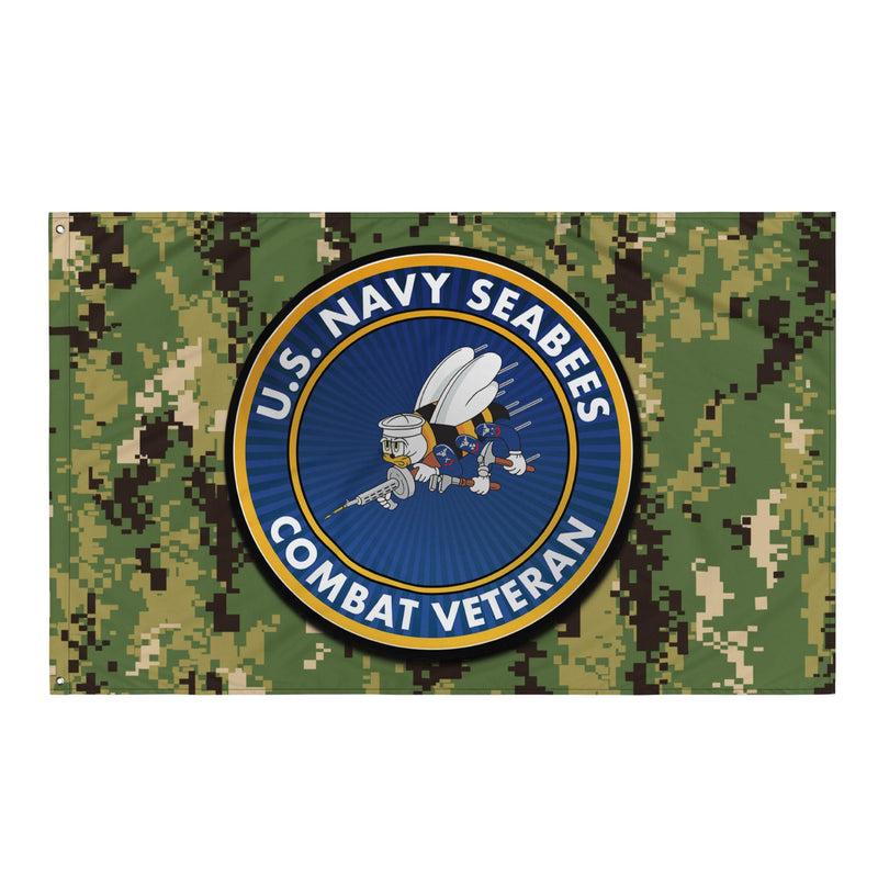 U.S. Navy Seabees Combat Veteran NWU Type III AOR2 Camo Flag