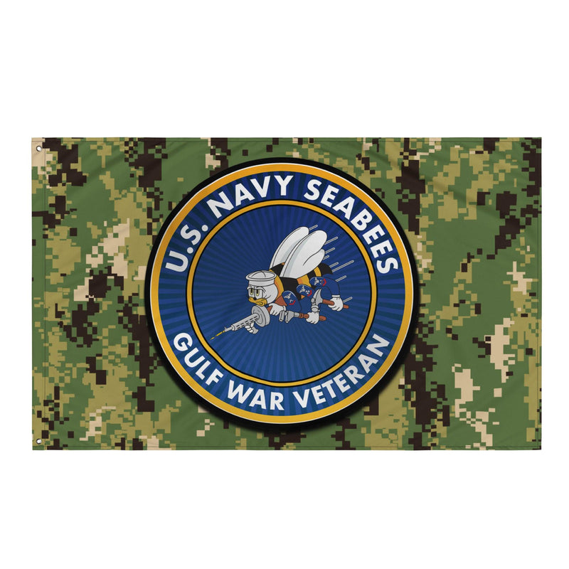 U.S. Navy Seabees Gulf War Veteran NWU Type III AOR2 Camo Flag