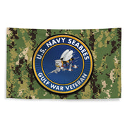 U.S. Navy Seabees Gulf War Veteran NWU Type III AOR2 Camo Flag Tactically Acquired   