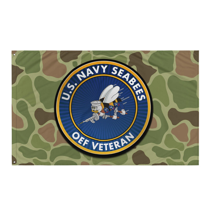 U.S. Navy Seabees OEF Veteran Frogskin Camo Flag