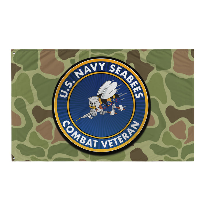 U.S. Navy Seabees Combat Veteran Frogskin Camo Flag Tactically Acquired Default Title  