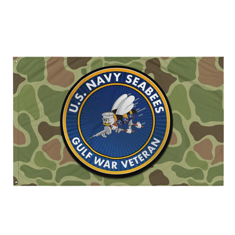 U.S. Navy Seabees Gulf War Veteran Frogskin Camo Flag