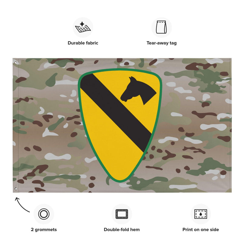 U.S. Army 1st Cavalry Division Multicam Camo Flag