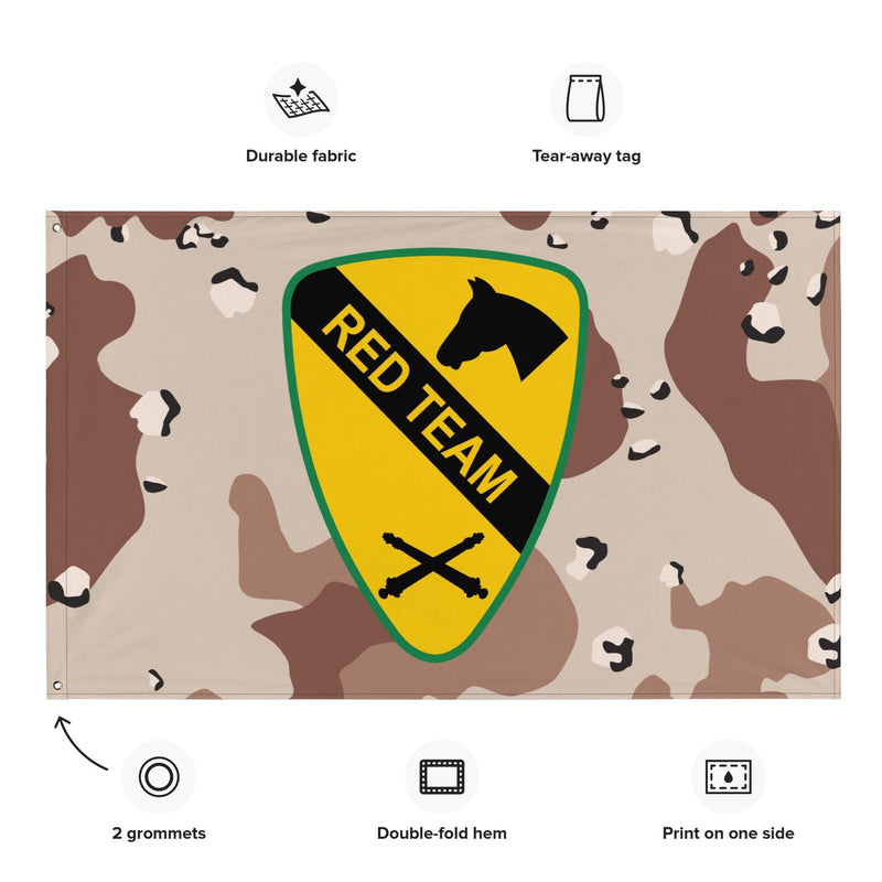 1st Cavalry Division Artillery 'Red Team' Chocolate-Chip Camo Flag