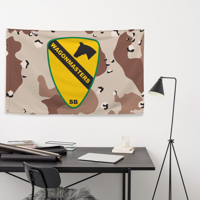 1st Cavalry Division SUST BDE 'Wagonmasters' Chocolate-Chip Camo Flag Tactically Acquired   