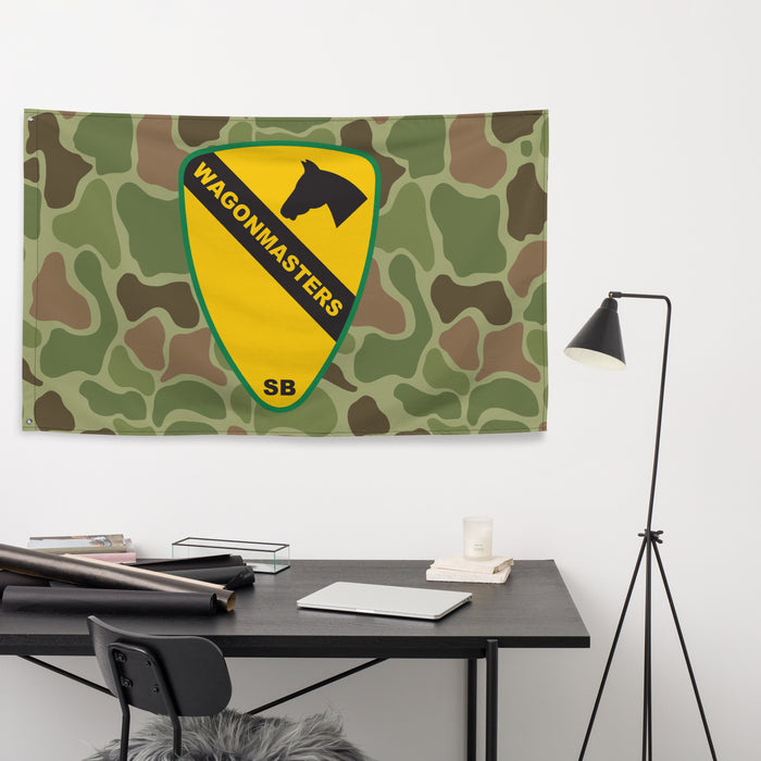 1st Cavalry Division SUST BDE 'Wagonmasters' Frogskin Camo Flag Tactically Acquired   