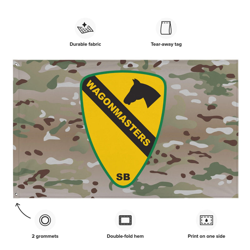 1st Cavalry Division SUST BDE 'Wagonmasters' Multicam Flag