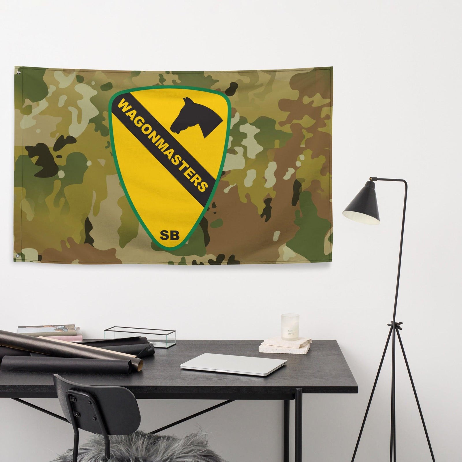 1st Cavalry Division SUST BDE 'Wagonmasters' OCP Camo Flag Tactically Acquired   