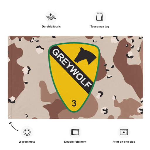 3rd BCT, 1st Cavalry Division 'GreyWolf' Chocolate-Chip Camo Flag Tactically Acquired   