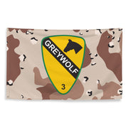 3rd BCT, 1st Cavalry Division 'GreyWolf' Chocolate-Chip Camo Flag Tactically Acquired   