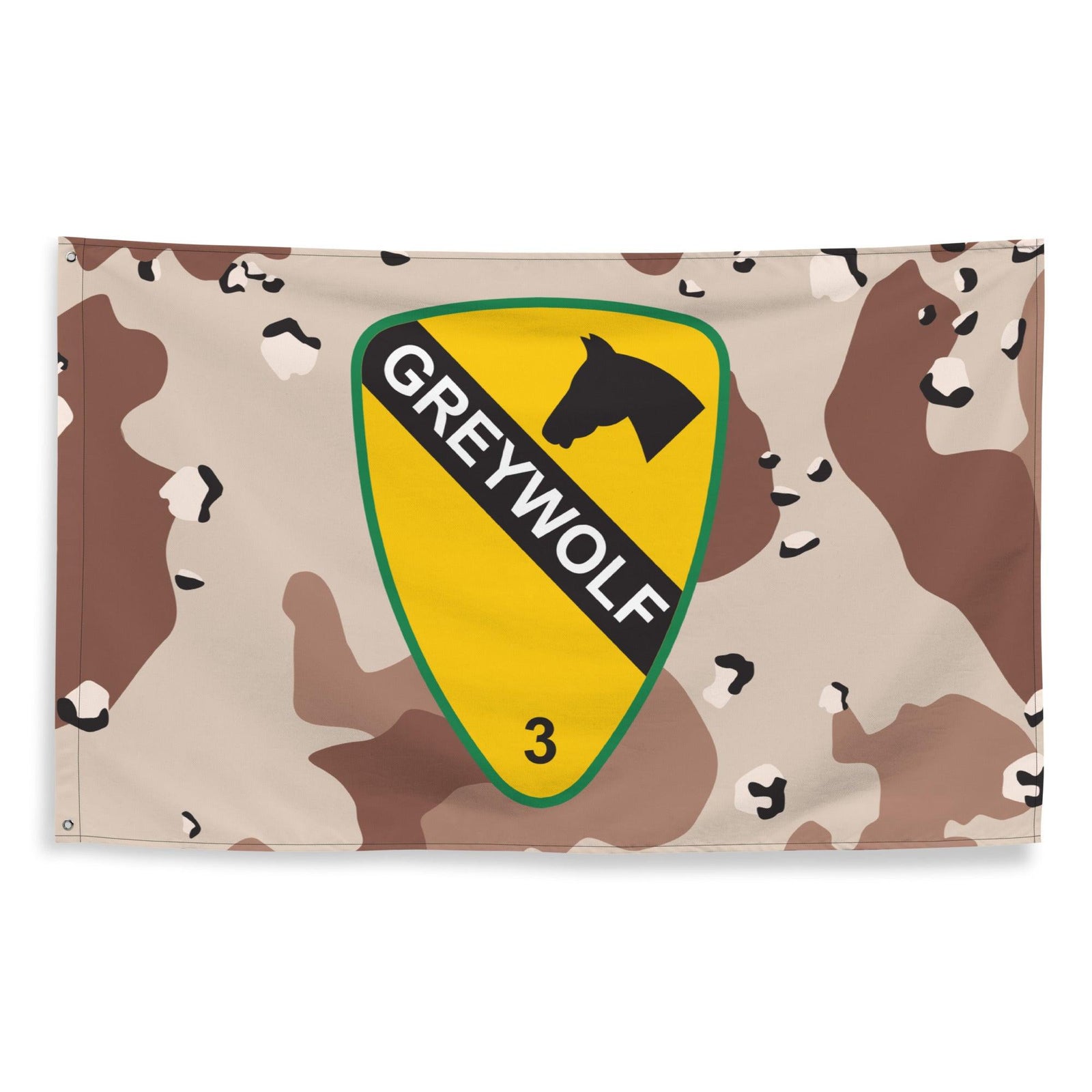 3rd BCT, 1st Cavalry Division 'GreyWolf' Chocolate-Chip Camo Flag Tactically Acquired   