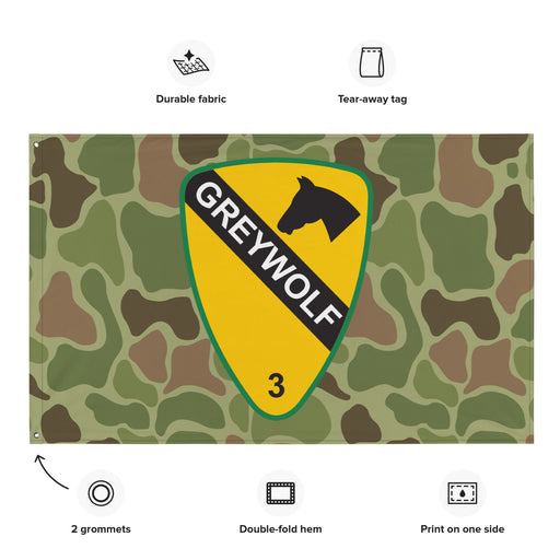 3rd BCT, 1st Cavalry Division 'GreyWolf' Frogskin Camo Flag Tactically Acquired   