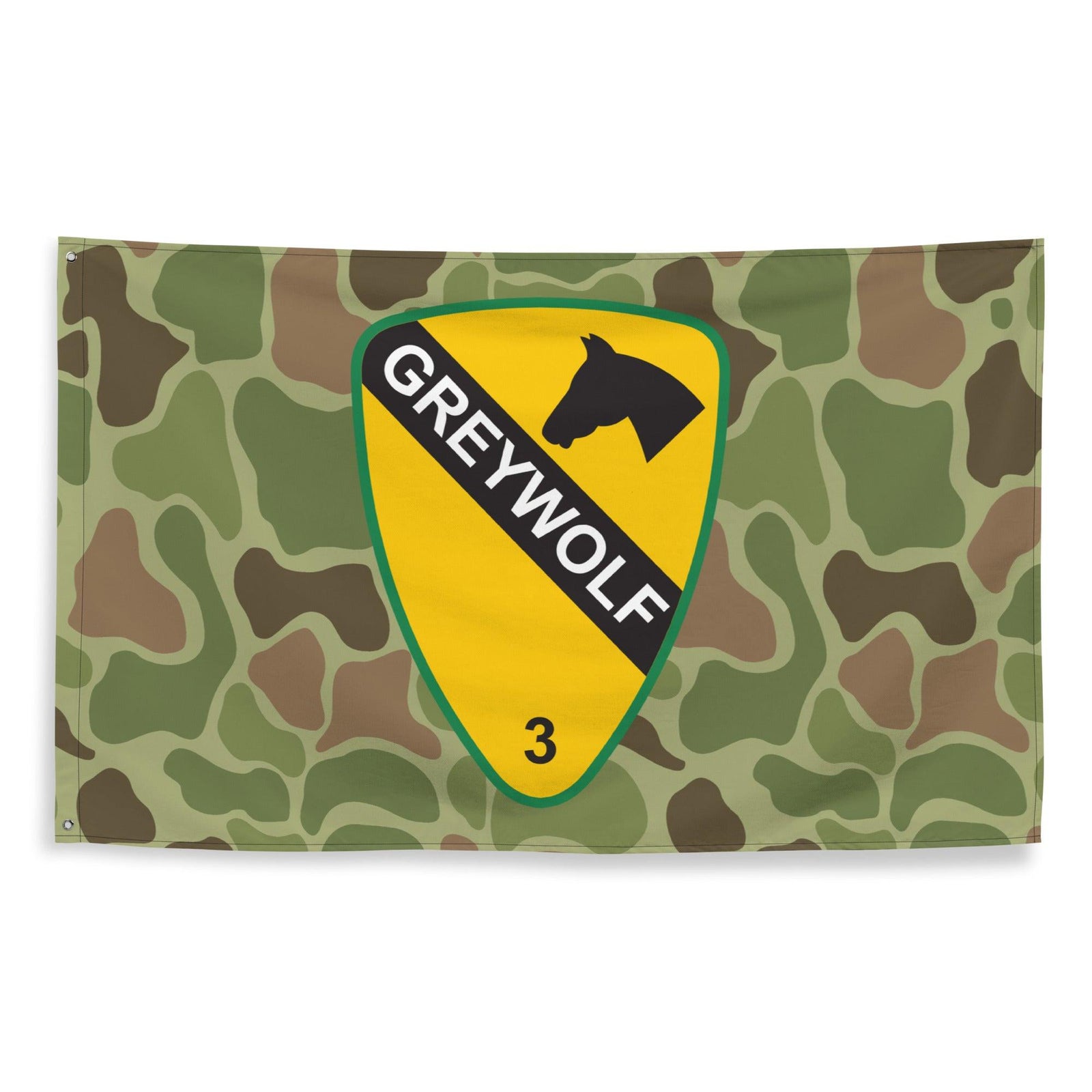 3rd BCT, 1st Cavalry Division 'GreyWolf' Frogskin Camo Flag Tactically Acquired   