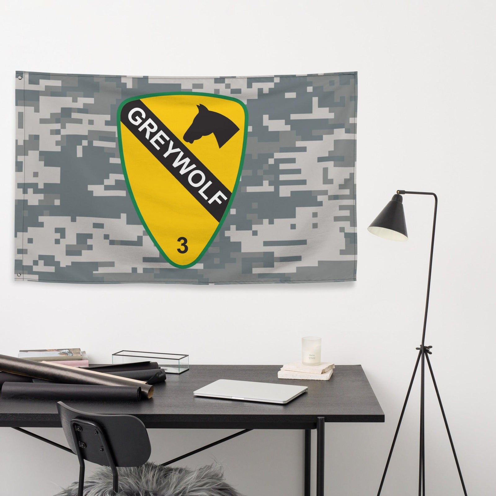 3rd BCT, 1st Cavalry Division 'GreyWolf' UCP Camo Flag Tactically Acquired   