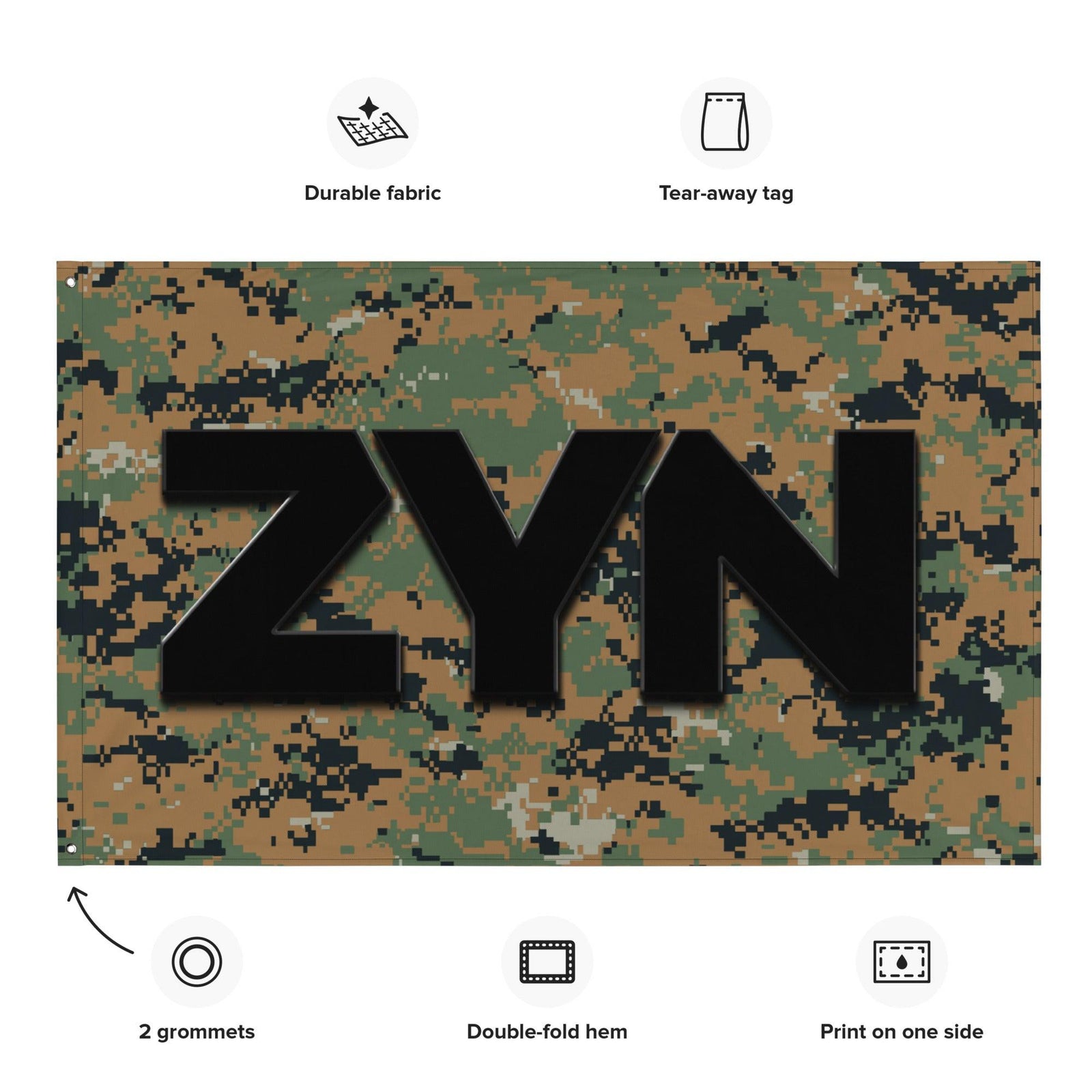 ZYN Woodland MARPAT Wall Flag Tactically Acquired   