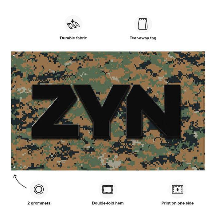 ZYN Woodland MARPAT Wall Flag Tactically Acquired   