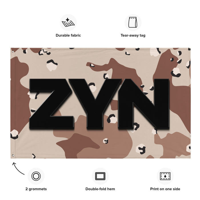 ZYN Chocolate-Chip Camo Wall Flag Tactically Acquired   