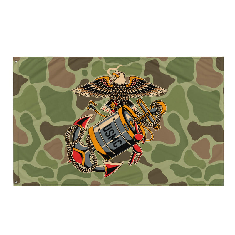 Eagle, Beer Keg and Anchor Frog Skin Camo 3x5 ft  Wall Flag