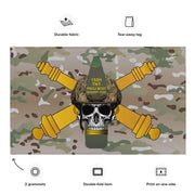 U.S. Army Field Artillery 155mm Shell w/ Cannons Skull Wall Flag Tactically Acquired