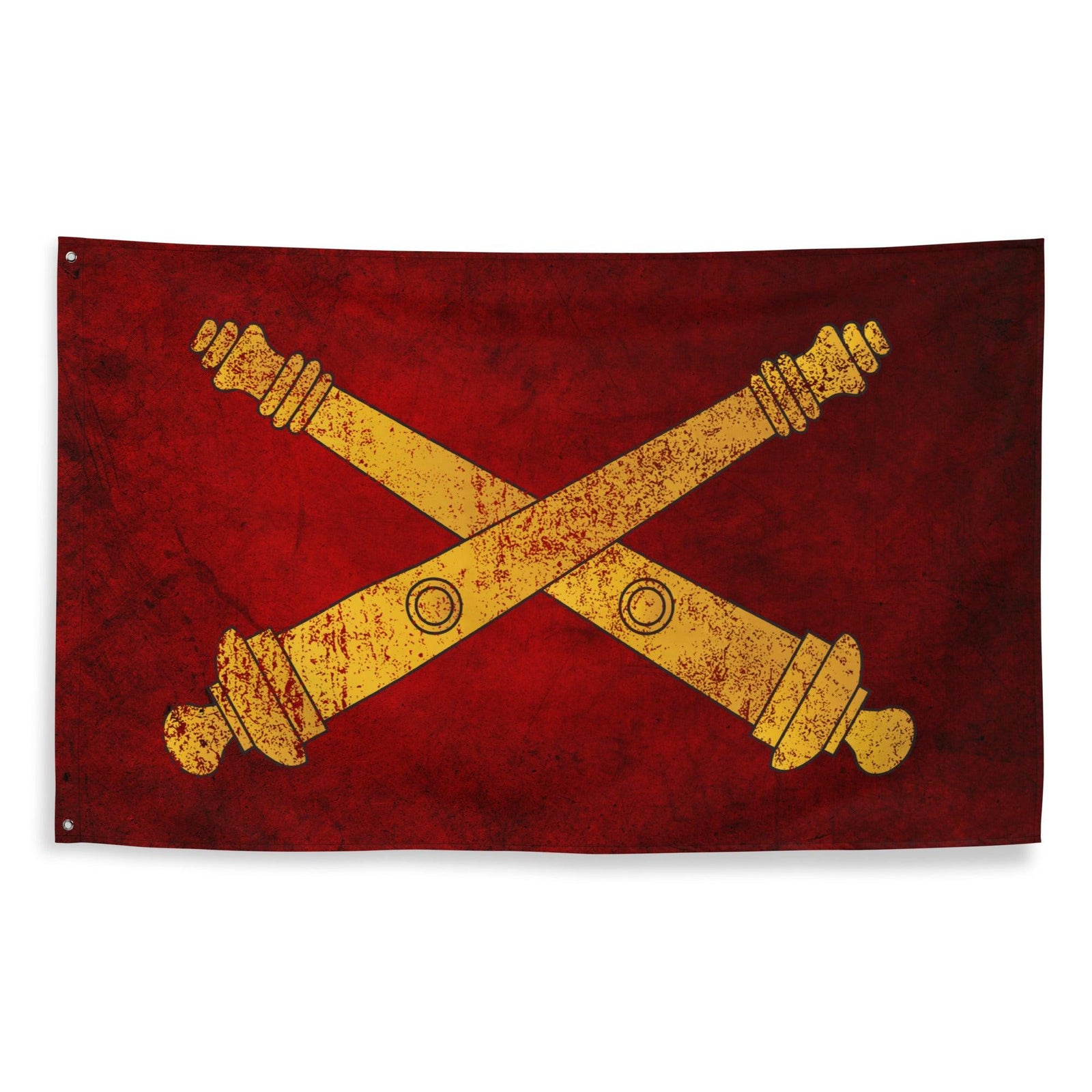 Grunge U.S. Army Field Artillery Cannons Wall Flag Tactically Acquired