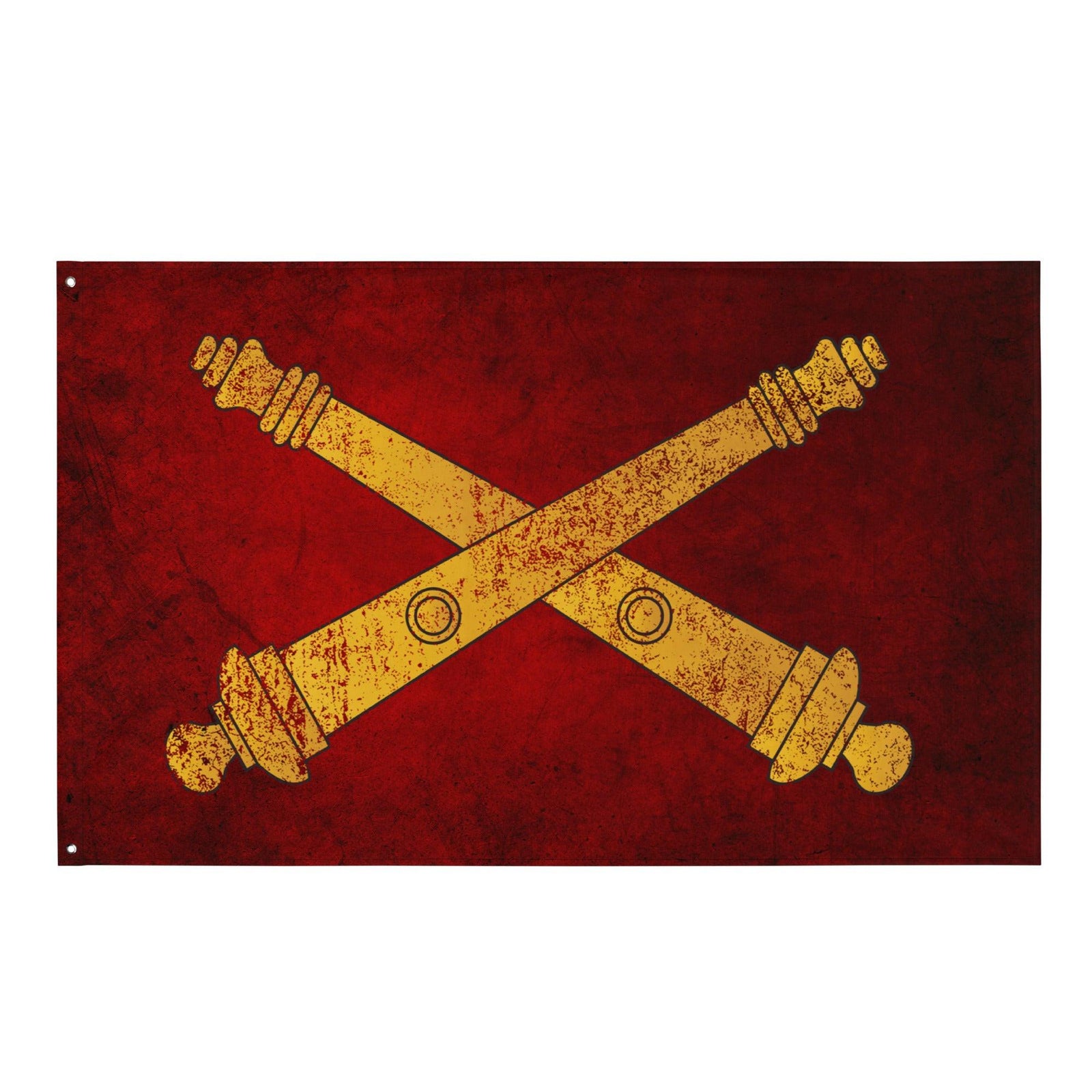 Grunge U.S. Army Field Artillery Cannons Wall Flag Tactically Acquired