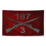3-187 Infantry Regiment Crossed Rifles Wall Flag Tactically Acquired