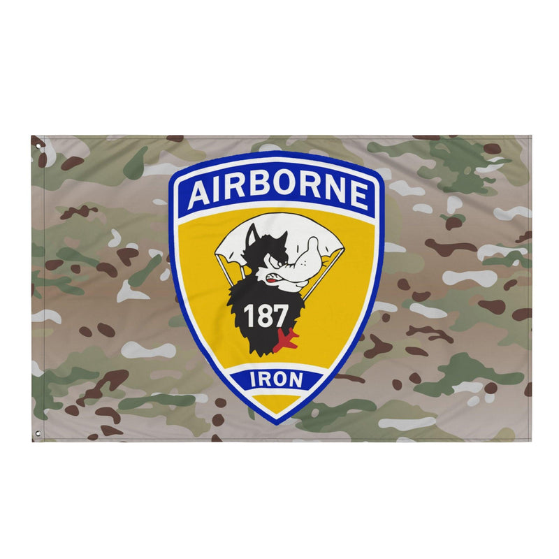 3-187 Infantry Iron Rakkasans Multicam Wall Flag