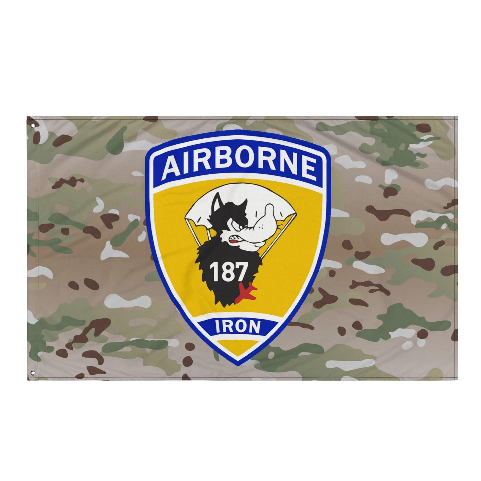 3-187 Infantry Iron Rakkasans Multicam Wall Flag Tactically Acquired Default Title