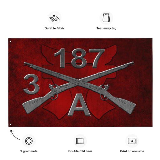 A Company 3-187 Infantry Iron Rakkasans Torii Wall Flag Tactically Acquired