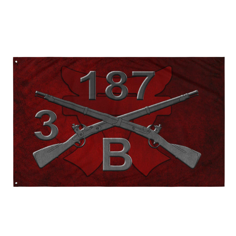 B Company 3-187 Infantry Iron Rakkasans Torii Wall Flag