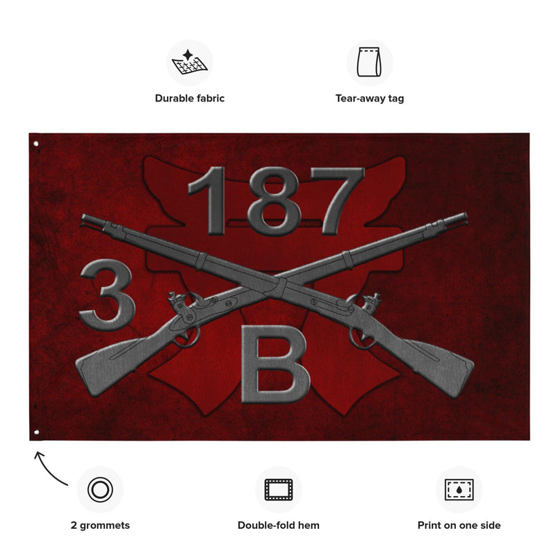 B Company 3-187 Infantry Iron Rakkasans Torii Wall Flag