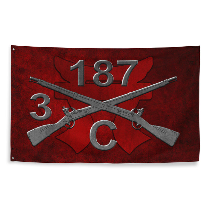 C Company 3-187 Infantry Iron Rakkasans Torii Wall Flag Tactically Acquired