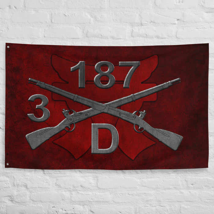 D Company 3-187 Infantry Iron Rakkasans Torii Wall Flag Tactically Acquired