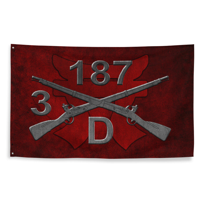 D Company 3-187 Infantry Iron Rakkasans Torii Wall Flag Tactically Acquired