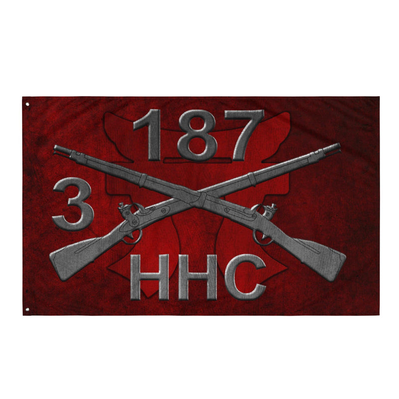 HHC 3-187 Infantry Iron Rakkasans Torii Wall Flag