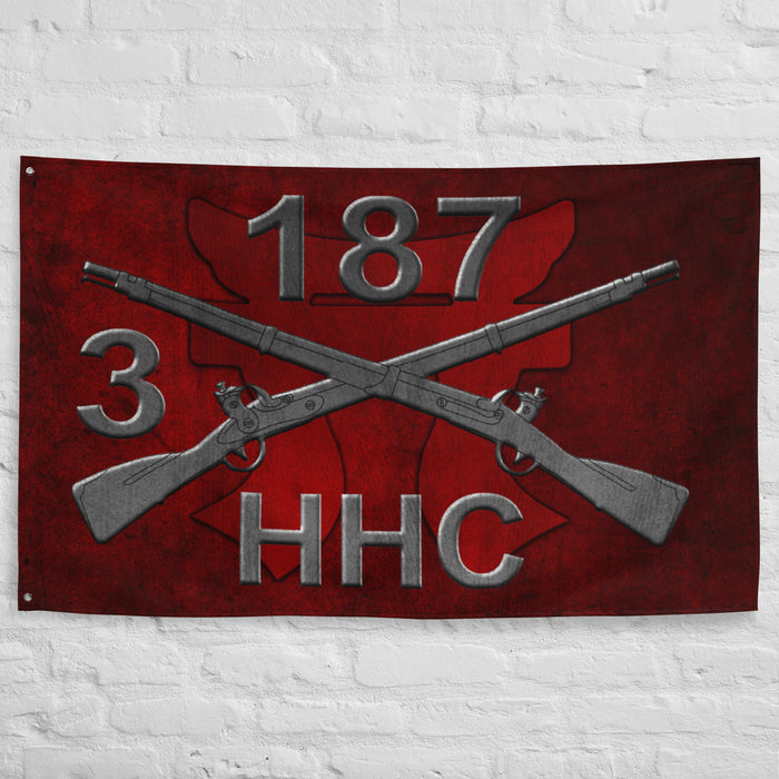 HHC 3-187 Infantry Iron Rakkasans Torii Wall Flag Tactically Acquired