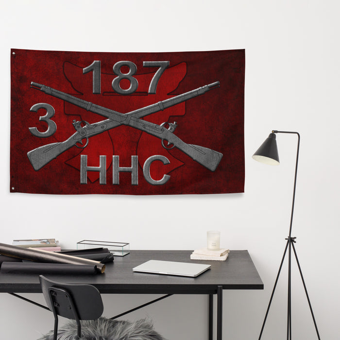 HHC 3-187 Infantry Iron Rakkasans Torii Wall Flag Tactically Acquired