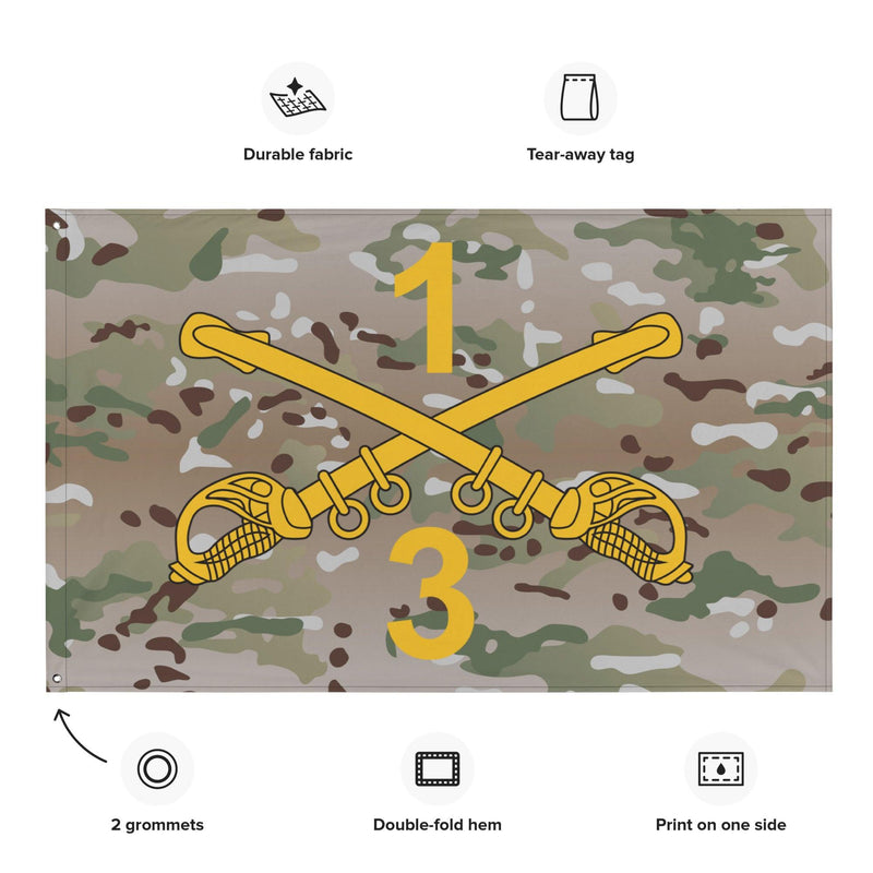 3-1 CAV "Blackhawks" Multicam Wall Flag