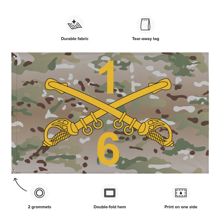 6-1 CAV "Dragoons" Multicam Wall Flag Tactically Acquired