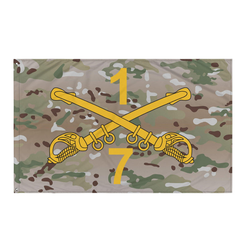 7-1 CAV "Blackhawks" Multicam Wall Flag